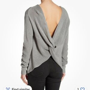 Cotton Emporium sweater knit black knit tie low back